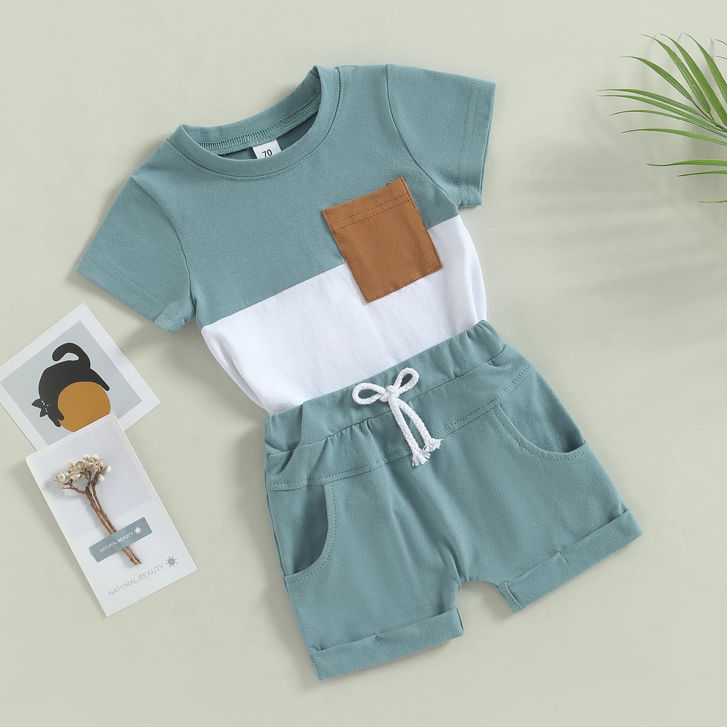 DAAY BABY Casual Short Sleeve T-shirt Tops & Shorts