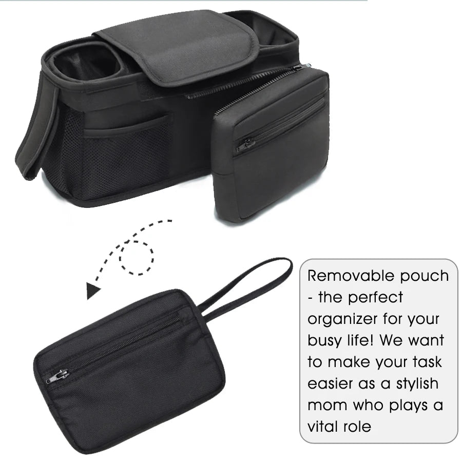 DAAY BABY Stroller Organizer with 2 Insulated Cup Holder