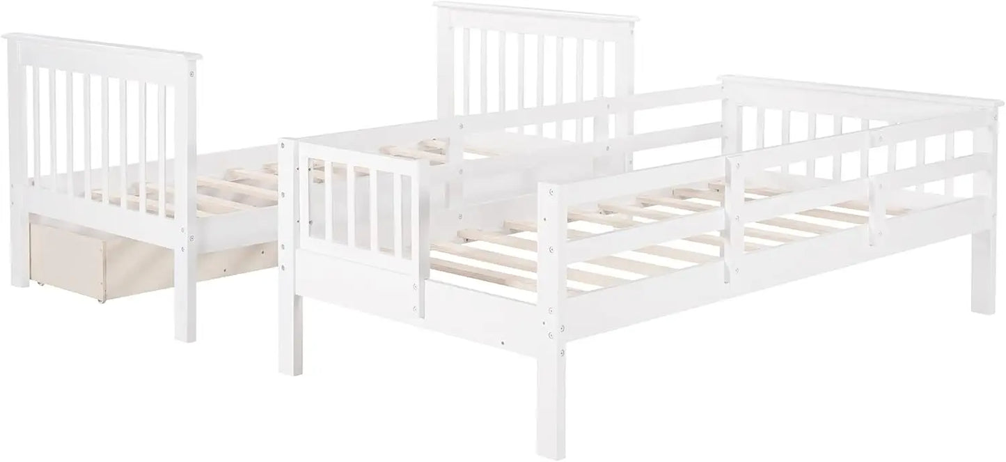 DAAY BABY Twin Over Twin Bunk Beds with Storage