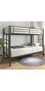 DAAY BABY Twin Over Twin Metal Bunk Bed