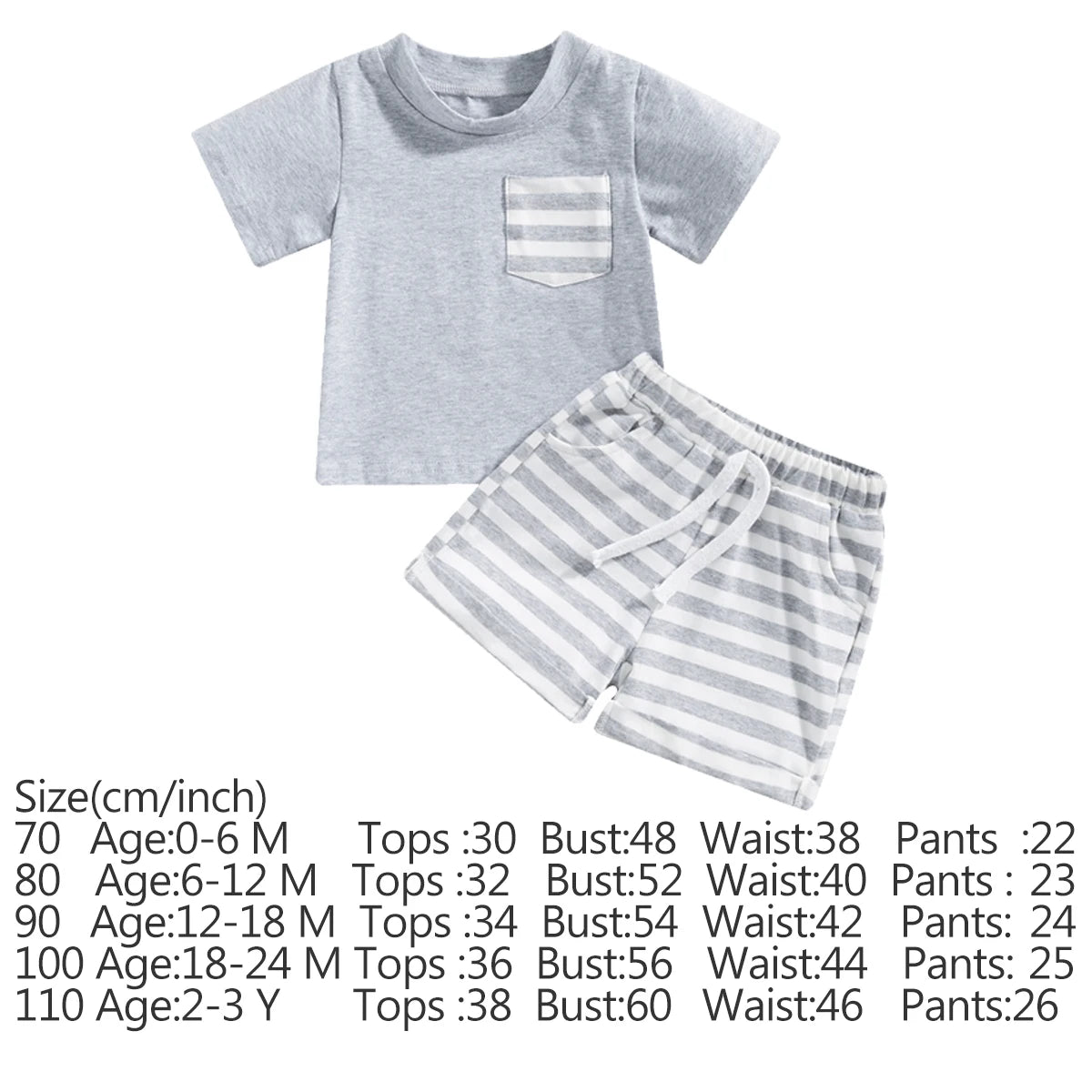 DAAY BABY Casual Short Sleeve T-shirt Tops & Shorts