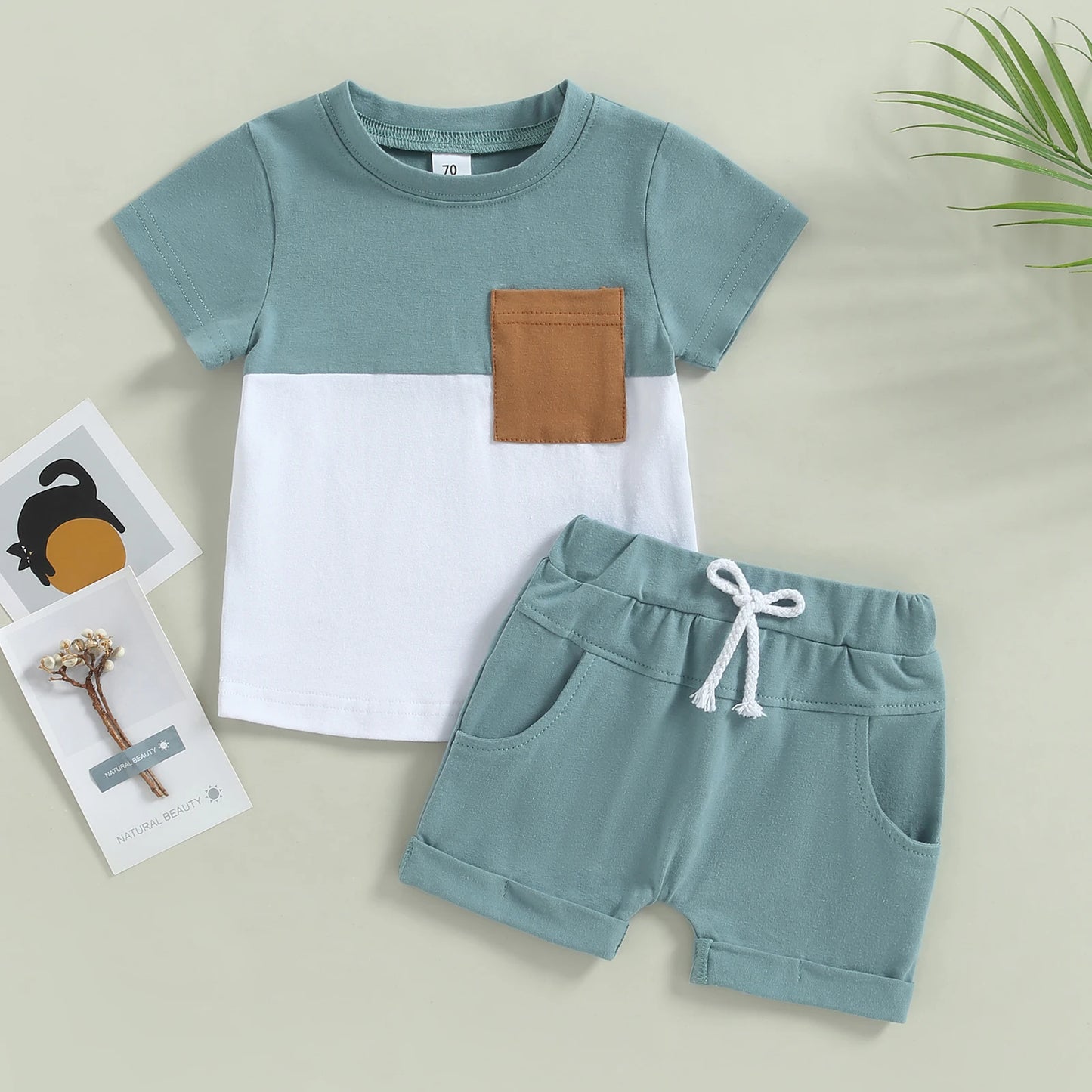 DAAY BABY Casual Short Sleeve T-shirt Tops & Shorts