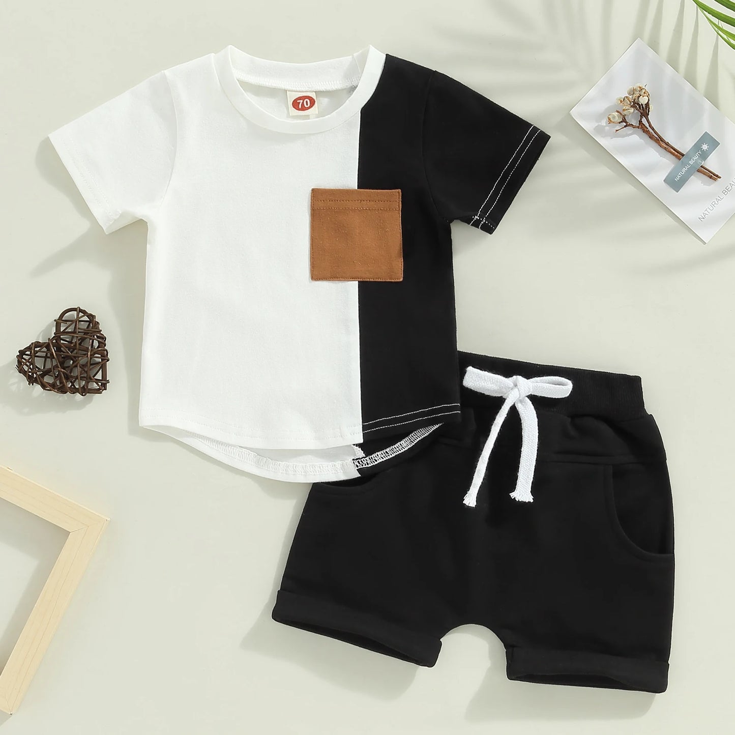 DAAY BABY Casual Short Sleeve T-shirt Tops & Shorts