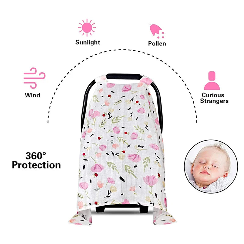 DAAY BABY Muslin Cotton Blanket Car Seat Cover