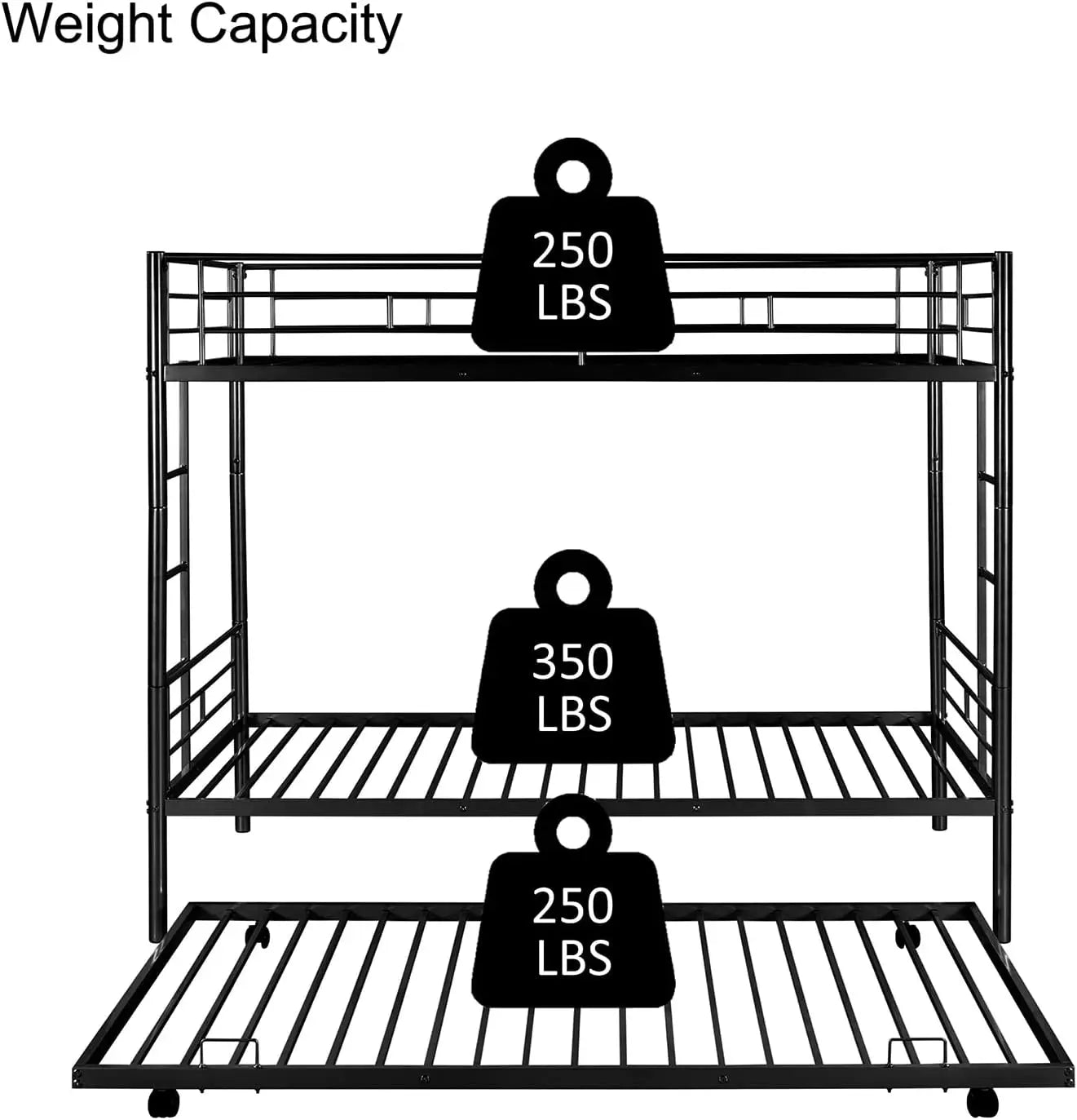 DAAY BABY Twin Over Twin Metal Bunk Bed