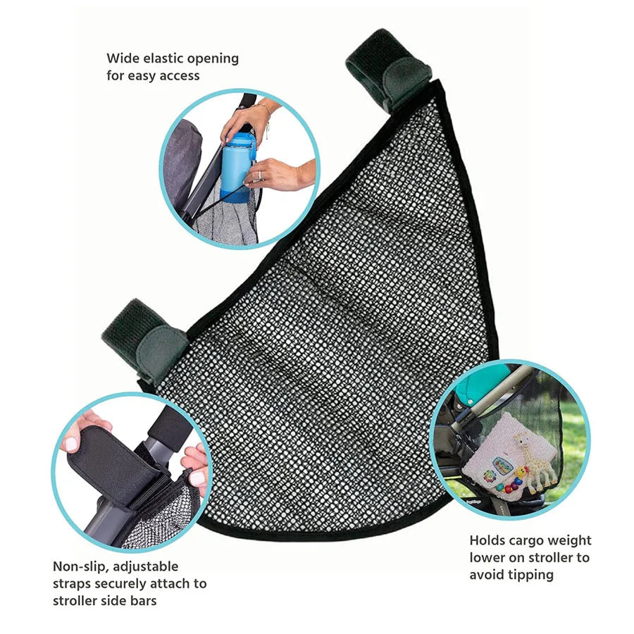 DAAY BABY Stroller Side Mesh Bag Large Capacity