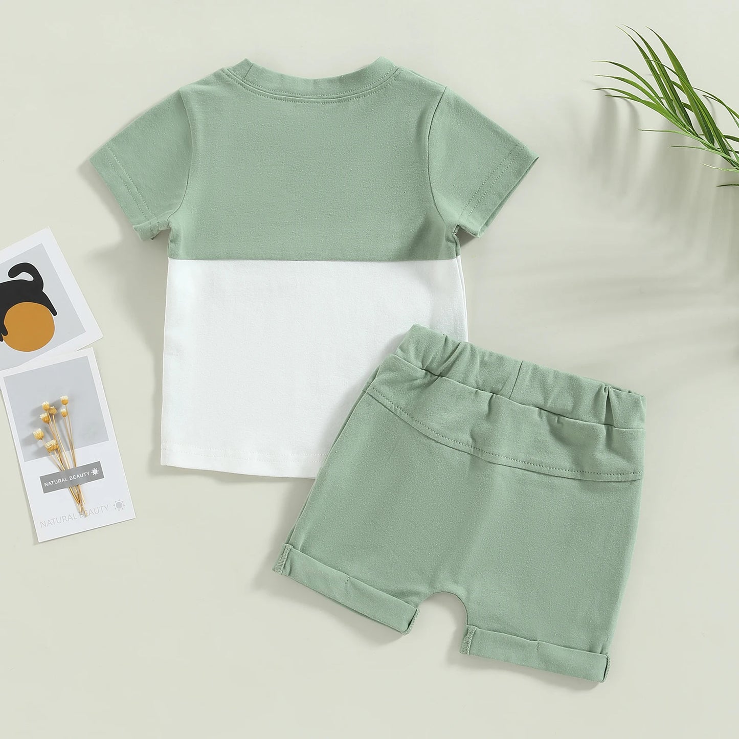 DAAY BABY Casual Short Sleeve T-shirt Tops & Shorts