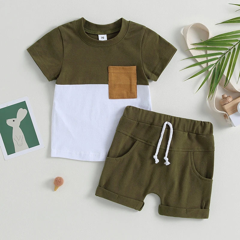 DAAY BABY Casual Short Sleeve T-shirt Tops & Shorts