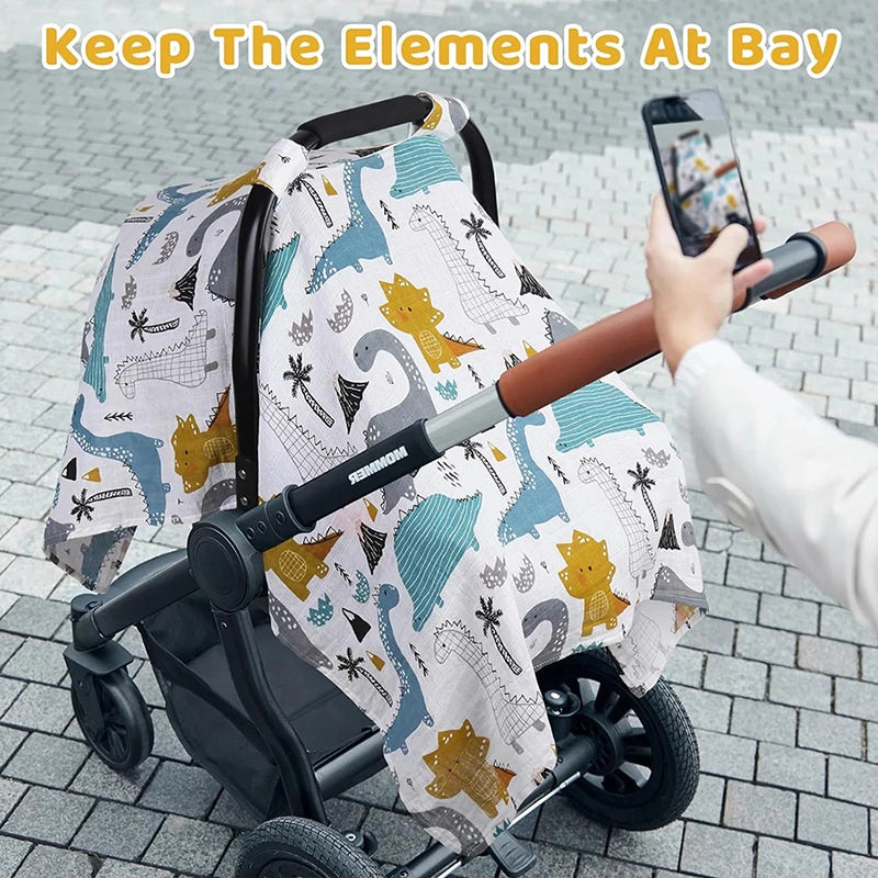 DAAY BABY Muslin Cotton Blanket Car Seat Cover