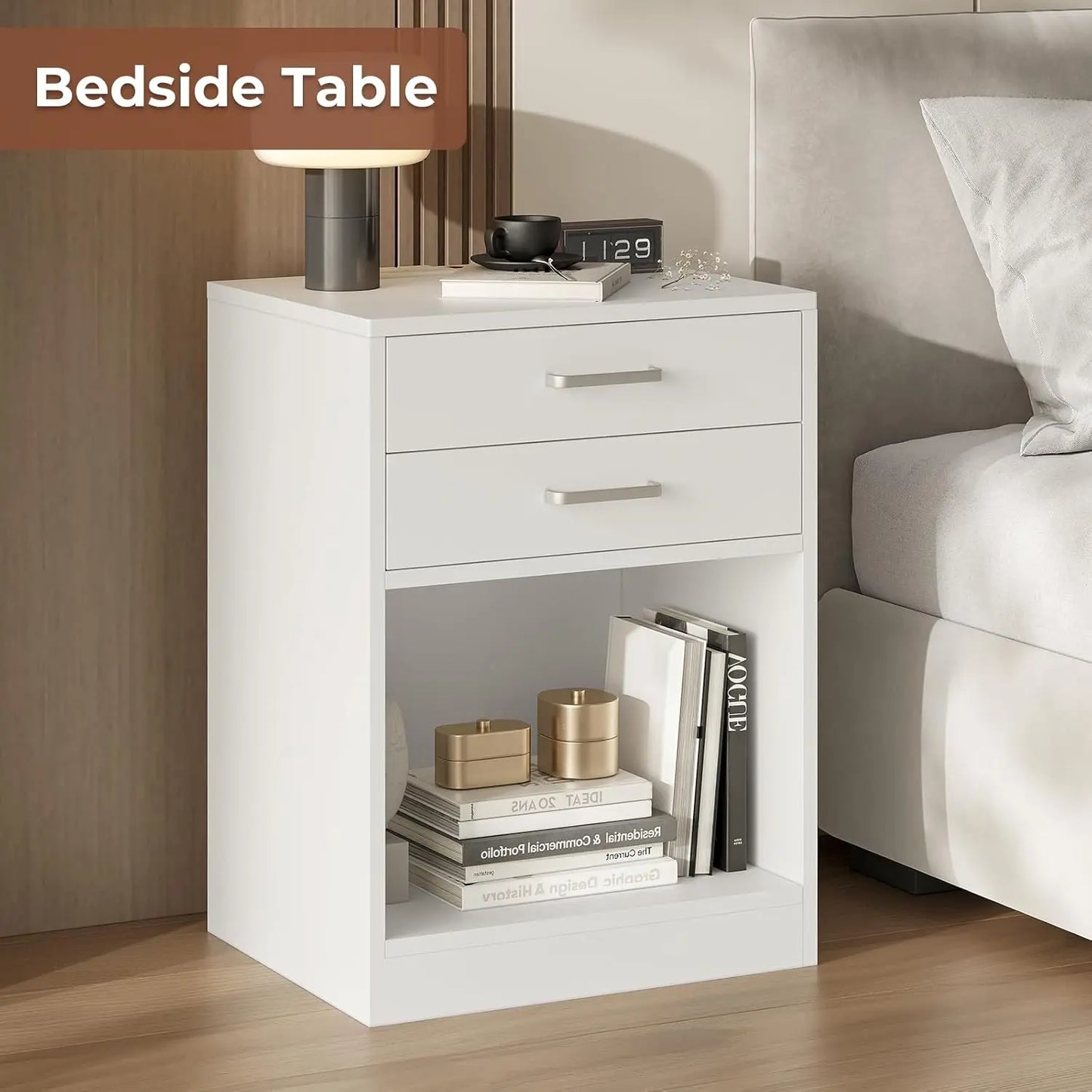 DAAY BABY White Nightstand with Charging Station