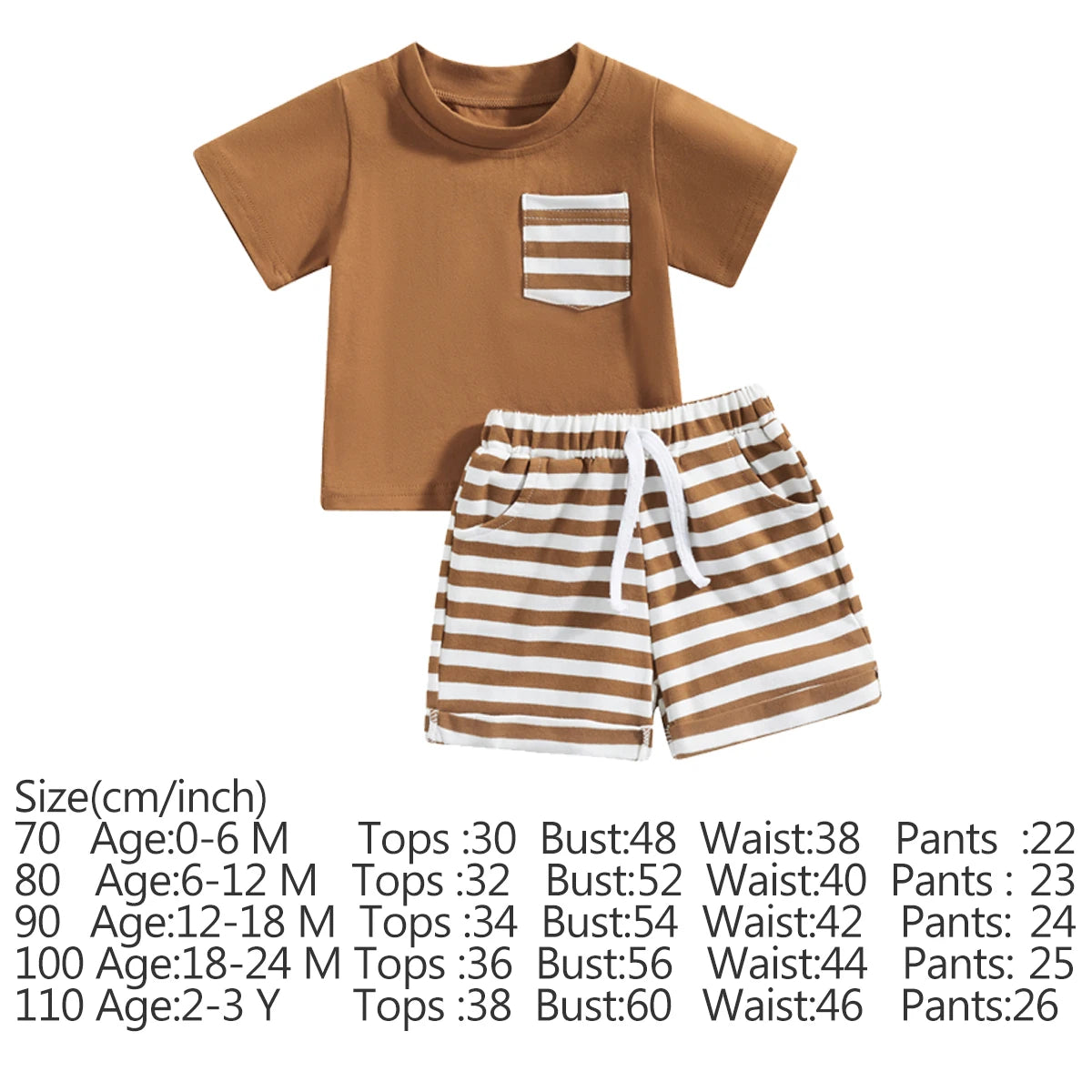 DAAY BABY Casual Short Sleeve T-shirt Tops & Shorts