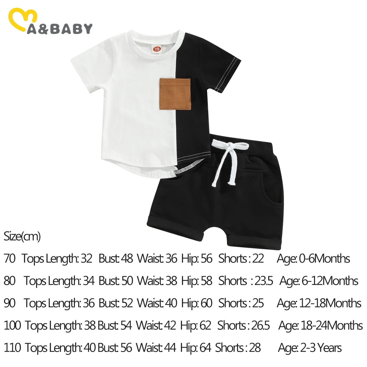 DAAY BABY Casual Short Sleeve T-shirt Tops & Shorts