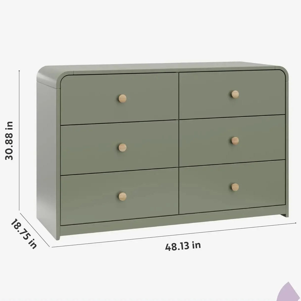 DAAY BABY Olive 6 Drawer Dresser