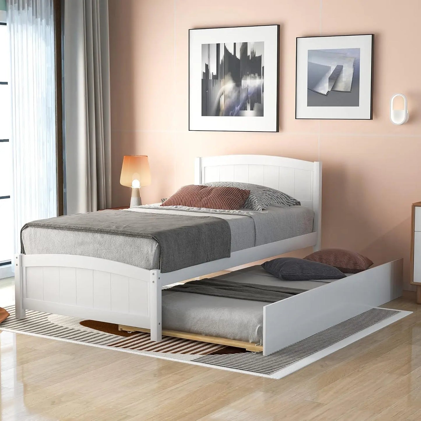 DAAY BABY Twin Platform Bed with Trundle