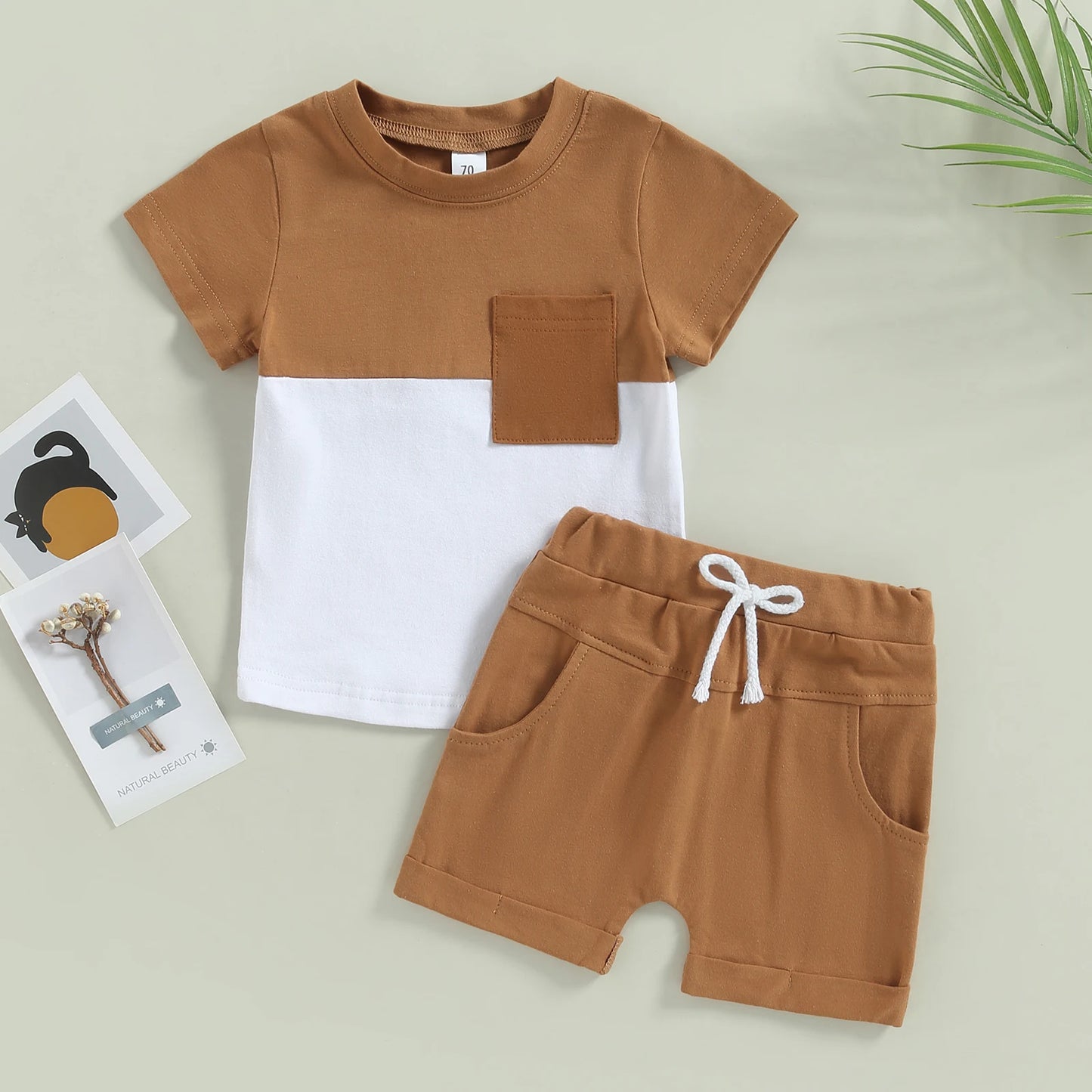 DAAY BABY Casual Short Sleeve T-shirt Tops & Shorts