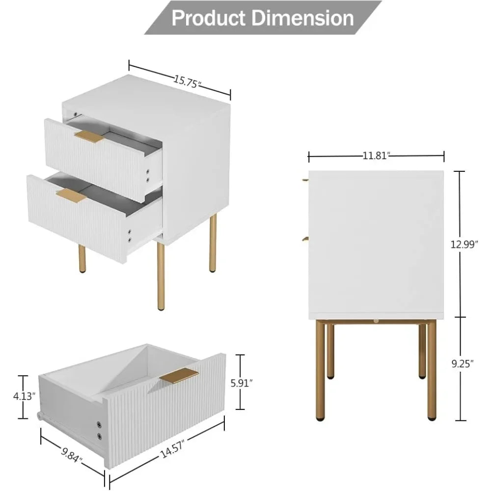 DAAY BABY Classic Nightstand with Gold Legs