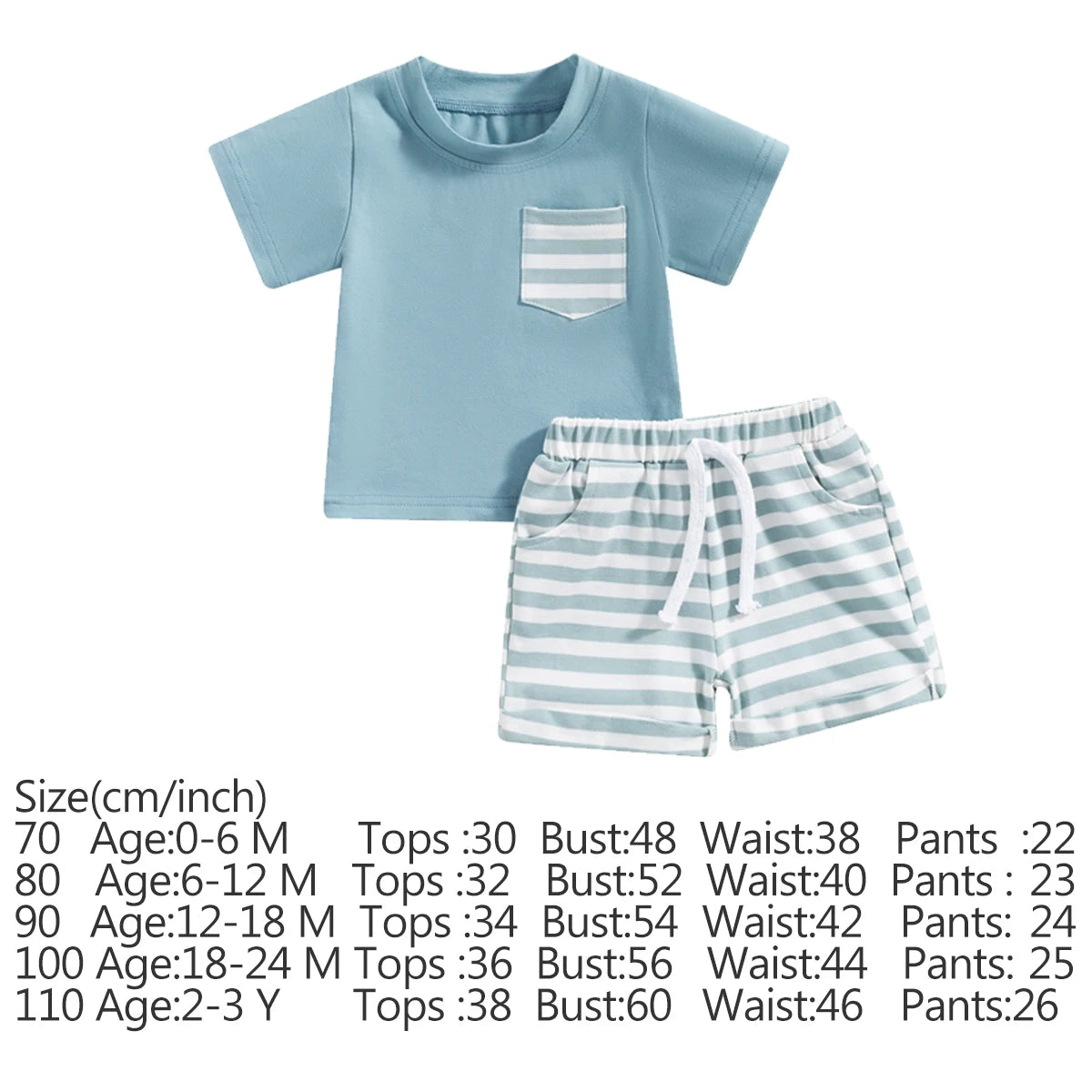 DAAY BABY Casual Short Sleeve T-shirt Tops & Shorts