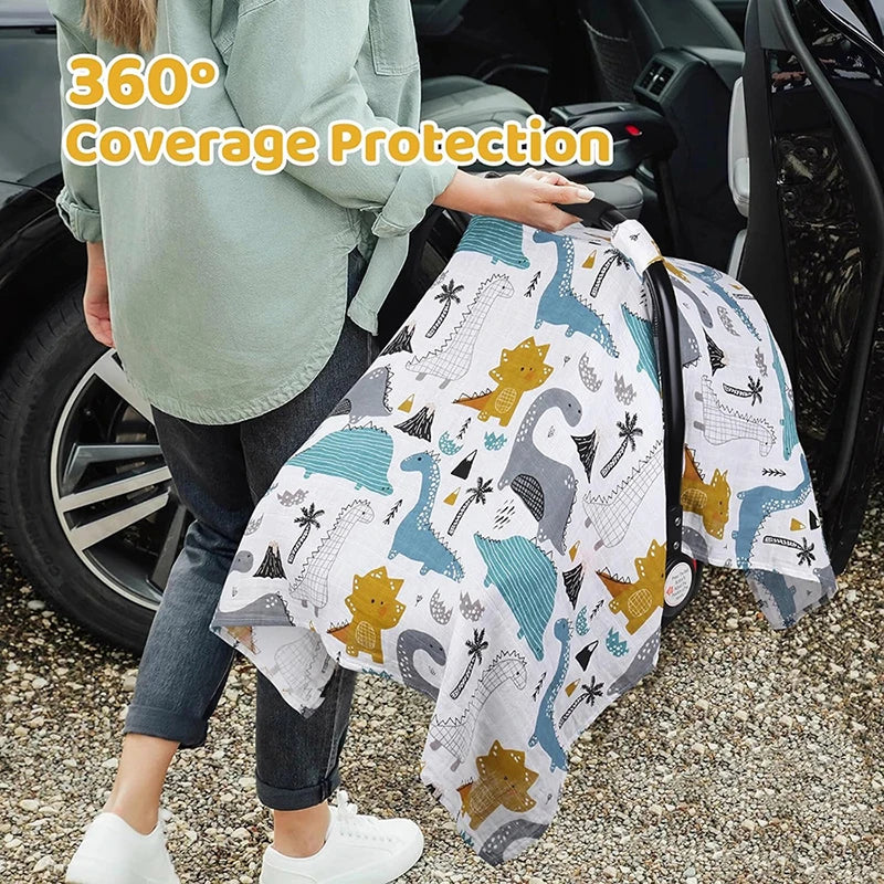 DAAY BABY Muslin Cotton Blanket Car Seat Cover