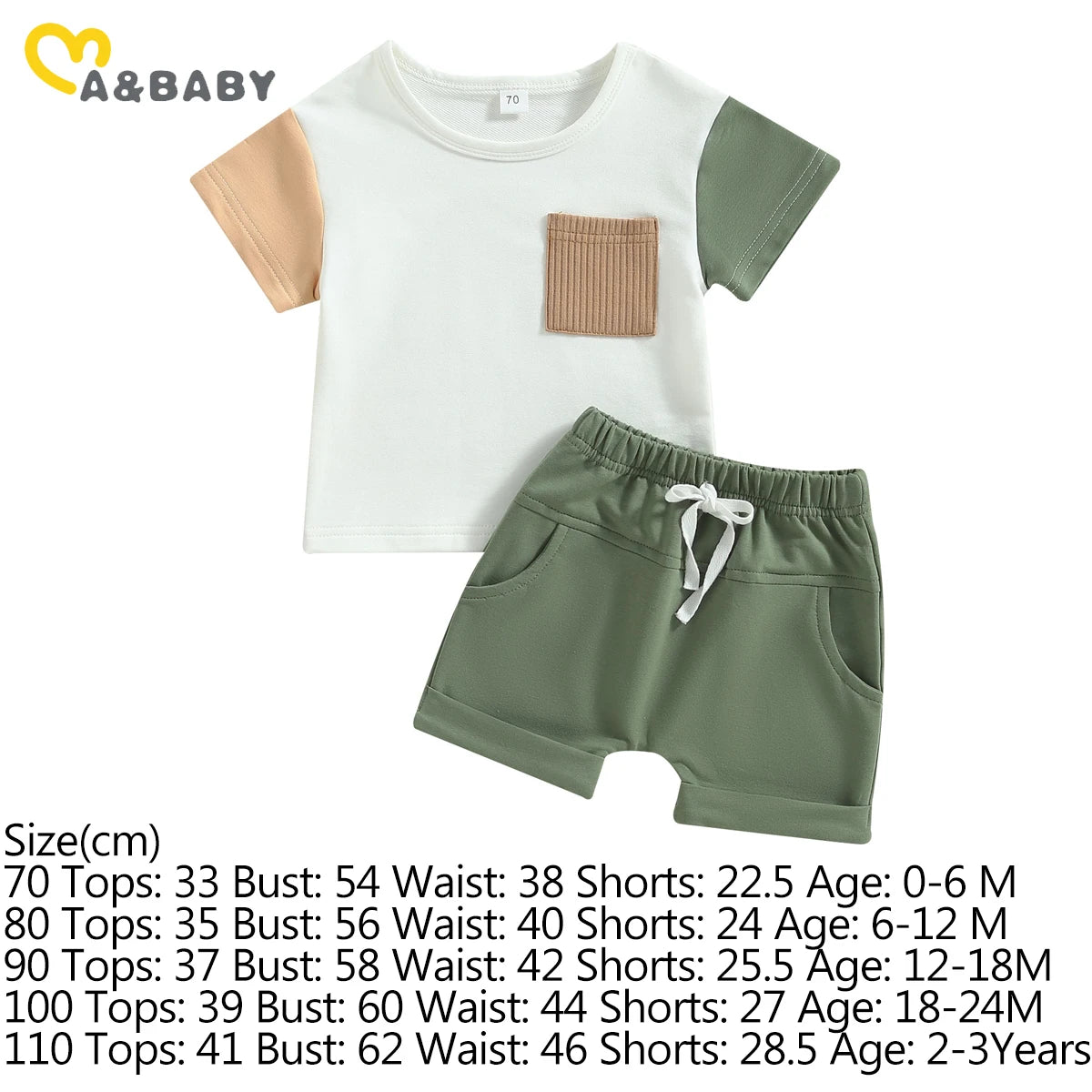 DAAY BABY Casual Short Sleeve T-shirt Tops & Shorts