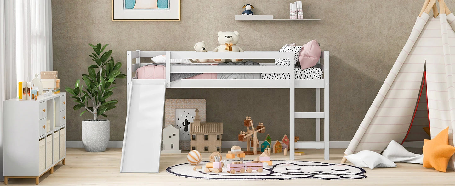 DAAY BABY Twin Loft Bed with Slide