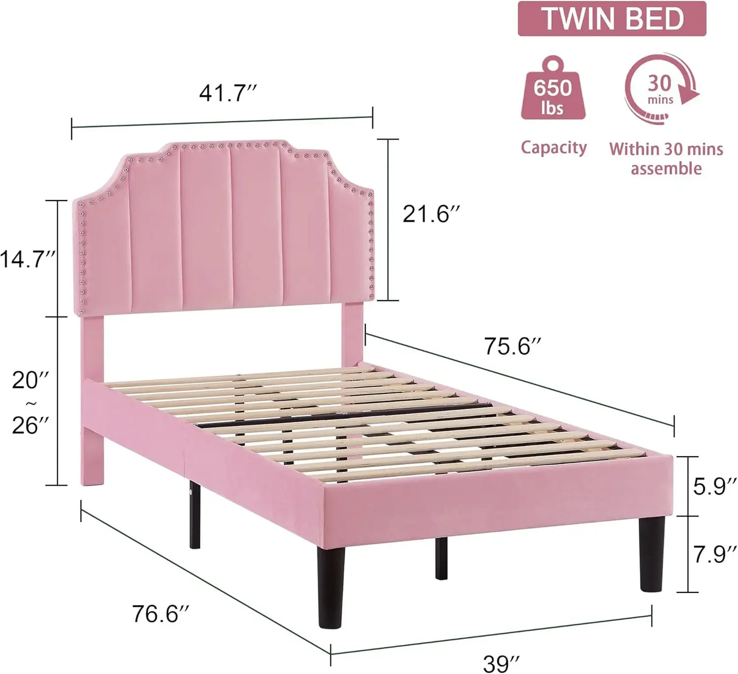 DAAY BABY Twin Upholstered Bed Frame