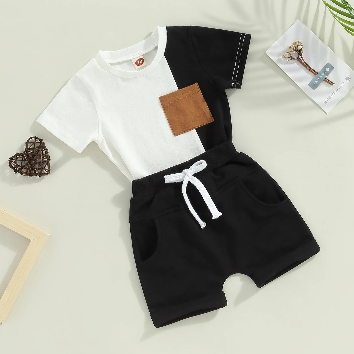 DAAY BABY Casual Short Sleeve T-shirt Tops & Shorts