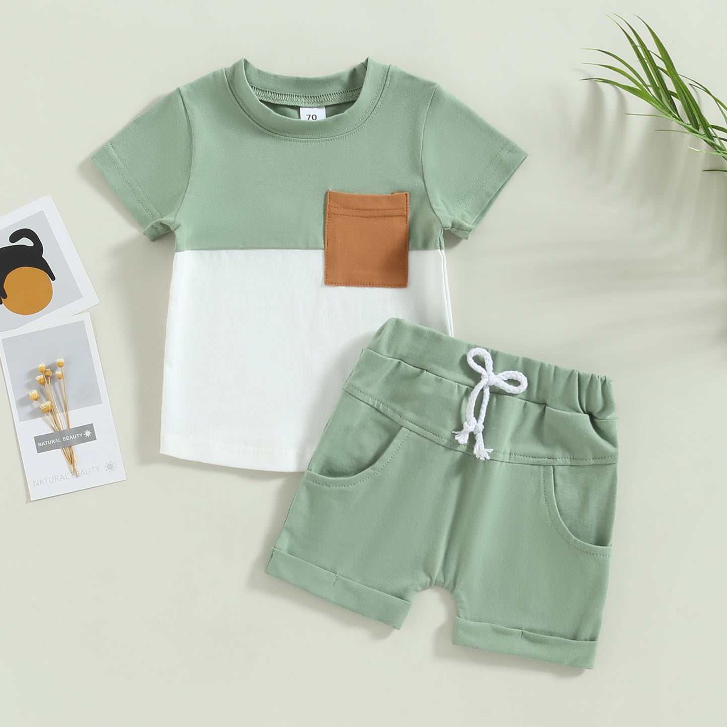 DAAY BABY Casual Short Sleeve T-shirt Tops & Shorts